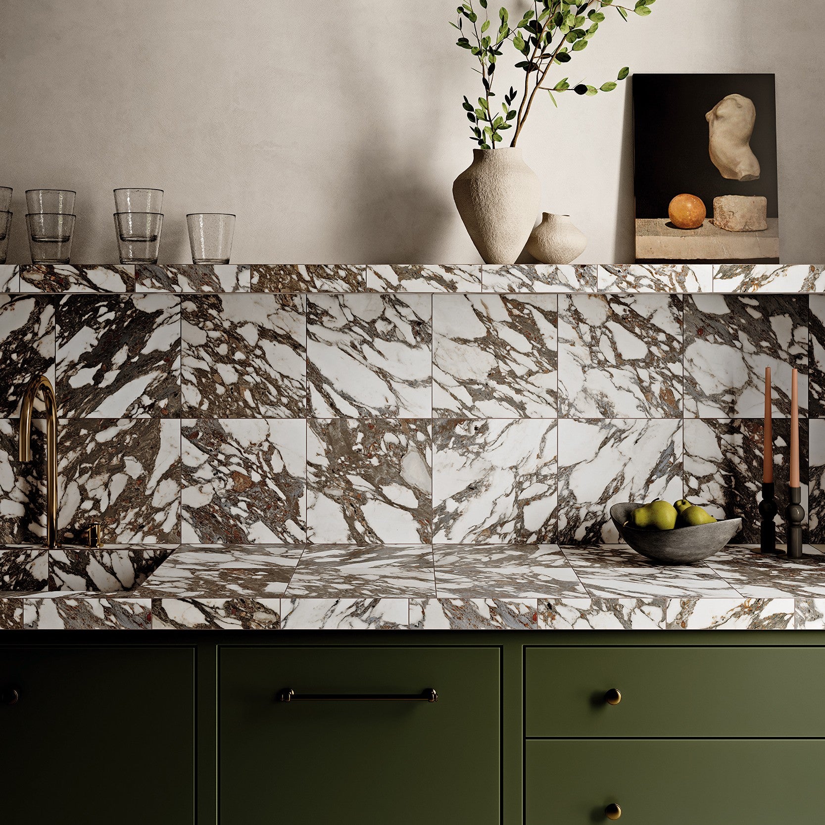 65-CM Marble Look Tiles