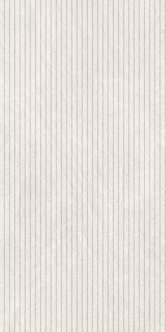 A close-up of a light beige or off-white textured material with fine vertical pinstripes running throughout.